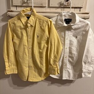 Ralph Lauren Yellow and White Collared Shirts